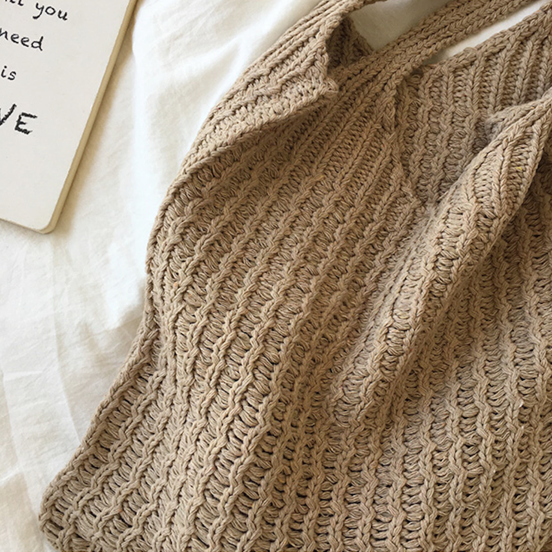 Women’s Retro Twist Cotton Knitted Shoulder Bag for Boho Everyday Style & Gifts