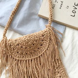 Women’s Crochet Cotton Small Boho Beach Bag with Tassels Tote Bag for Boho Everyday Style & Gifts
