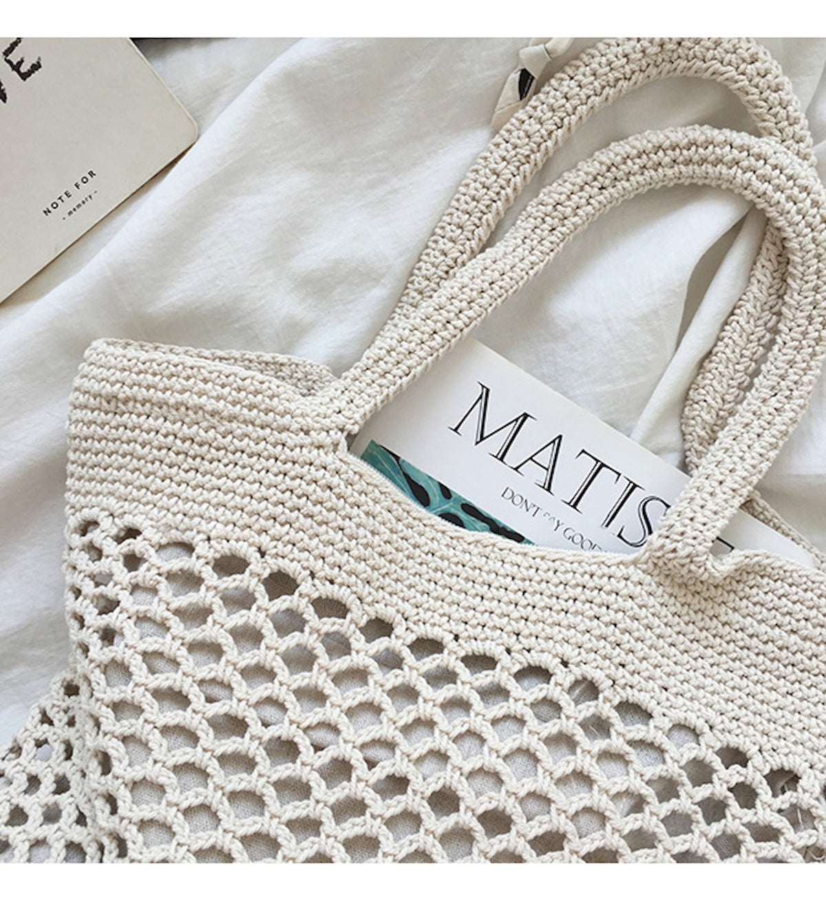 Women’s Retro Fish Net Cotton Knitted Shoulder Bag for Boho Everyday Style & Gifts