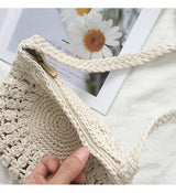 Women’s Small Boho Cotton Knitted Shoulder Bag Purse for Boho Everyday Style & Gifts