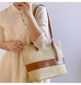 Women’s Straw Woven Tote Shoulder Bag for Beach, Vacation & Summer Outfits