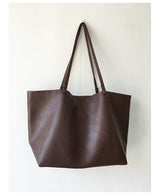 Women’s Large Carryall Tote In Soft Pebbled Leather for Everyday City Outfits