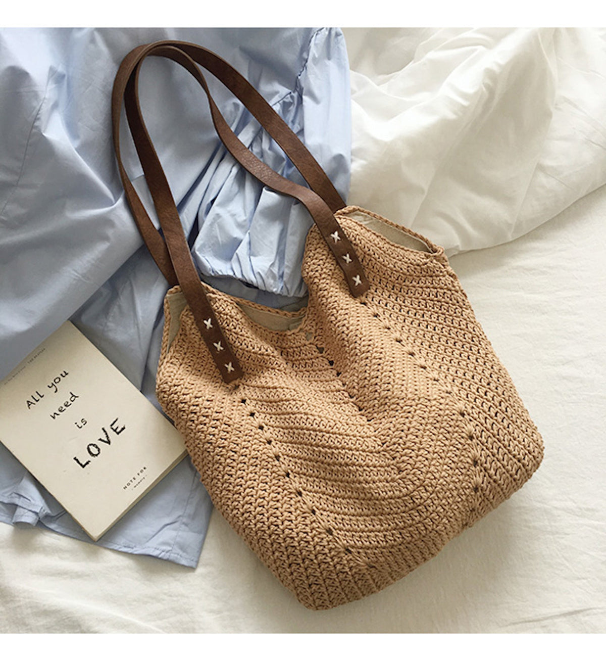 Women’s Retro Cotton Knitted Shoulder Bag for Boho Everyday Style & Gifts