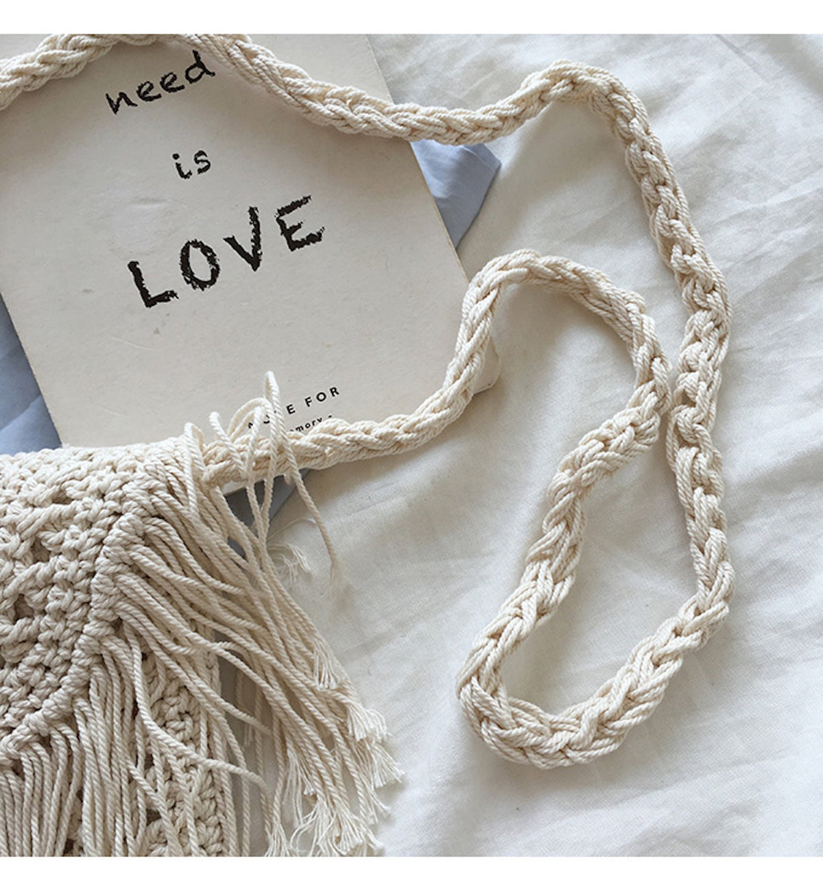 Women’s Crochet Cotton Small Boho Beach Bag with Tassels Tote Bag for Boho Everyday Style & Gifts