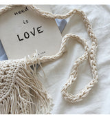 Women’s Crochet Cotton Small Boho Beach Bag with Tassels Tote Bag for Boho Everyday Style & Gifts