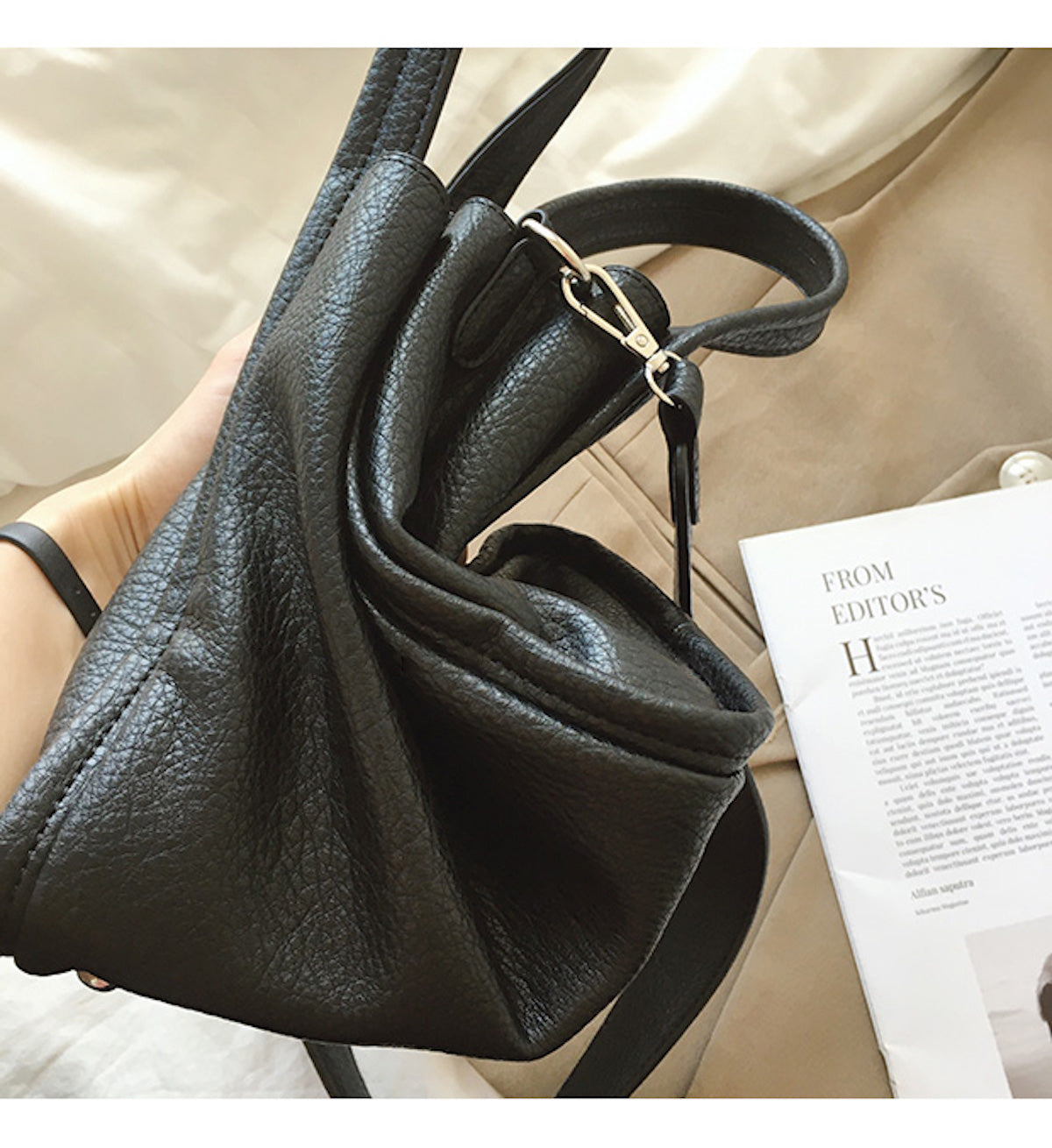 Women’s Ultra Soft Leather Bucket Bag for Everyday City Outfits