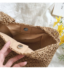 Women’s Straw Shoulder Bucket Bag for Beach, Vacation & Summer Outfits