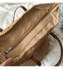 Women’s Retro Straw Woven Tote Bag for Beach, Vacation & Summer Outfits