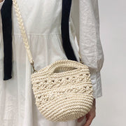 Women’s Retro Crochet Crossbody Bucket Bag for Boho Everyday Style & Gifts