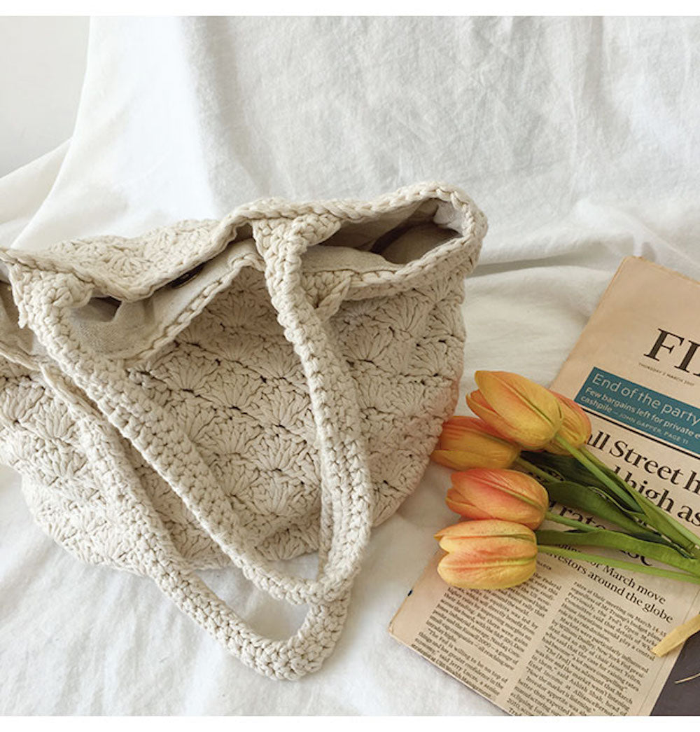 Women’s Patterned Cotton Knitted Shoulder Bag Purse for Boho Everyday Style & Gifts