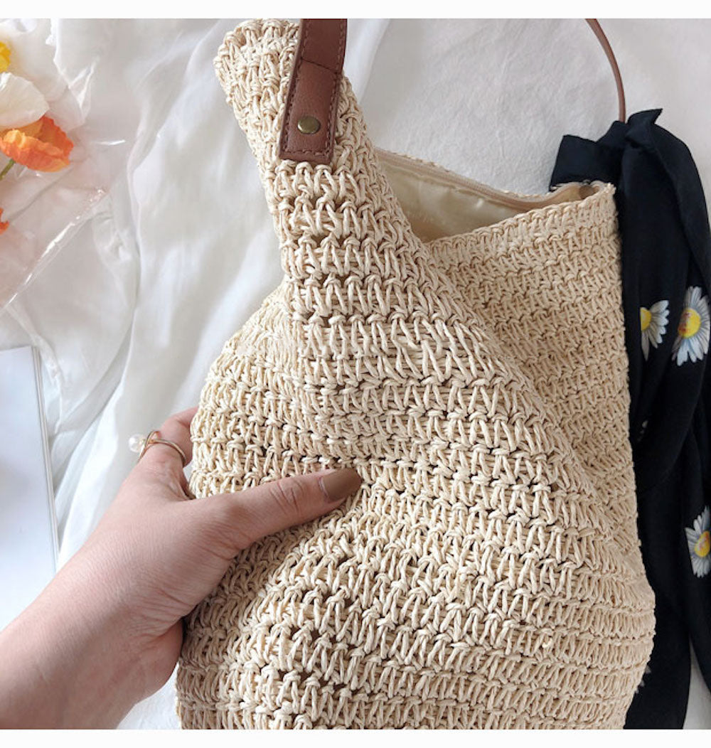 Women’s Straw Woven Retro Shoulder Bag Tote Bag for Beach, Vacation & Summer Outfits