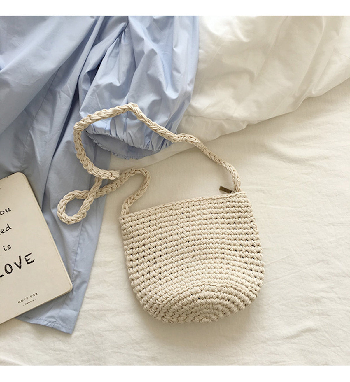 Women’s Small Cotton Knitted Shoulder Bag Purse for Boho Everyday Style & Gifts
