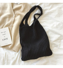 Women’s Retro Twist Cotton Knitted Shoulder Bag for Boho Everyday Style & Gifts