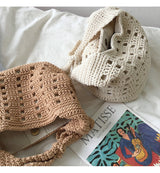 Women’s Medium Crochet Cotton Bucket Bag for Boho Everyday Style & Gifts
