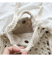 Women’s Retro Cotton Crochet Shoulder Bag for Boho Everyday Style & Gifts