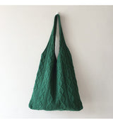 Women’s Retro Artsy Twist Cotton Knitted Shoulder Bag for Boho Everyday Style & Gifts