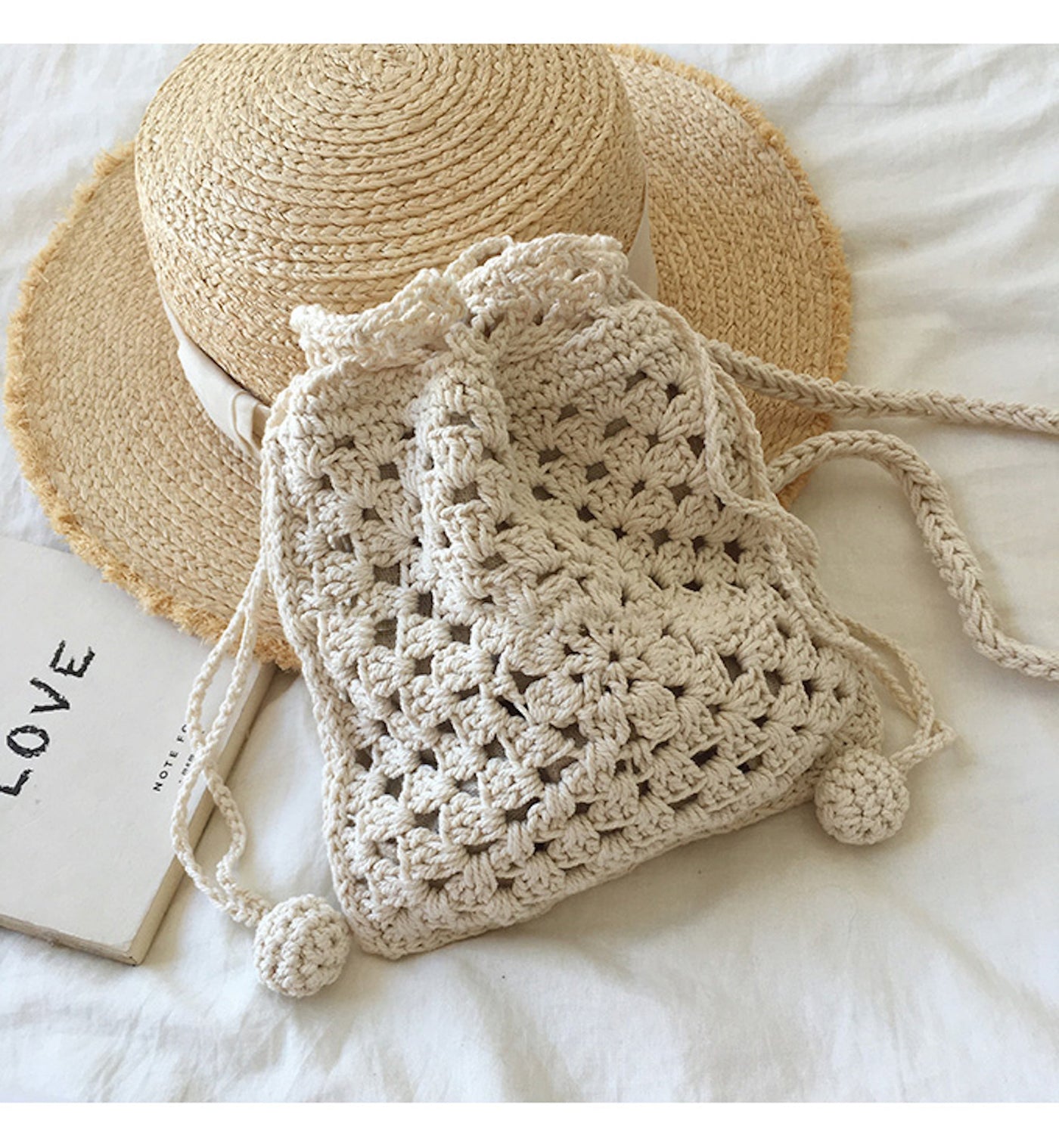 Women’s Retro Cotton Knitted Shoulder Bucket Bag Crossbody Bag for Boho Everyday Style & Gifts