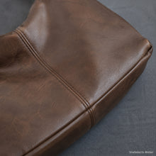 Grand sac hobo souple en cuir vegan, cabas à épaule zippé pour femme