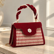 Rosaline Wine Red Velvet Evening Bag for Weddings