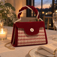 Rosaline Wine Red Velvet Evening Bag for Weddings