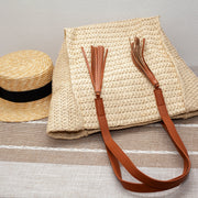Women’s Straw Woven Tote With Tassel for Beach, Vacation & Summer Outfits