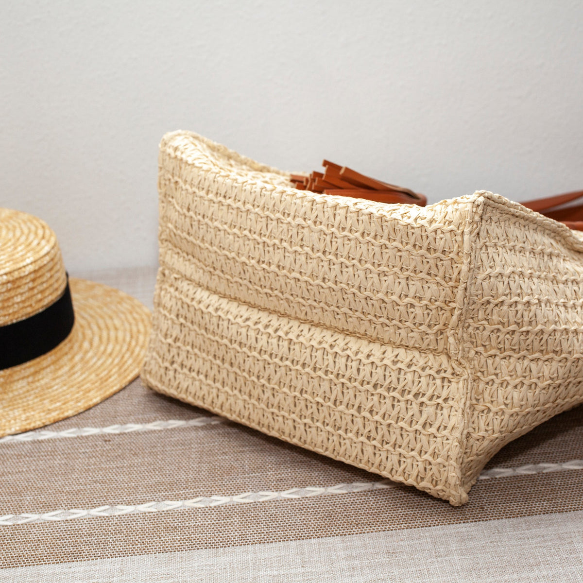Women’s Straw Woven Tote With Tassel for Beach, Vacation & Summer Outfits