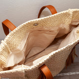 Women’s Straw Woven Tote With Tassel for Beach, Vacation & Summer Outfits