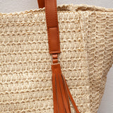 Women’s Straw Woven Tote With Tassel for Beach, Vacation & Summer Outfits