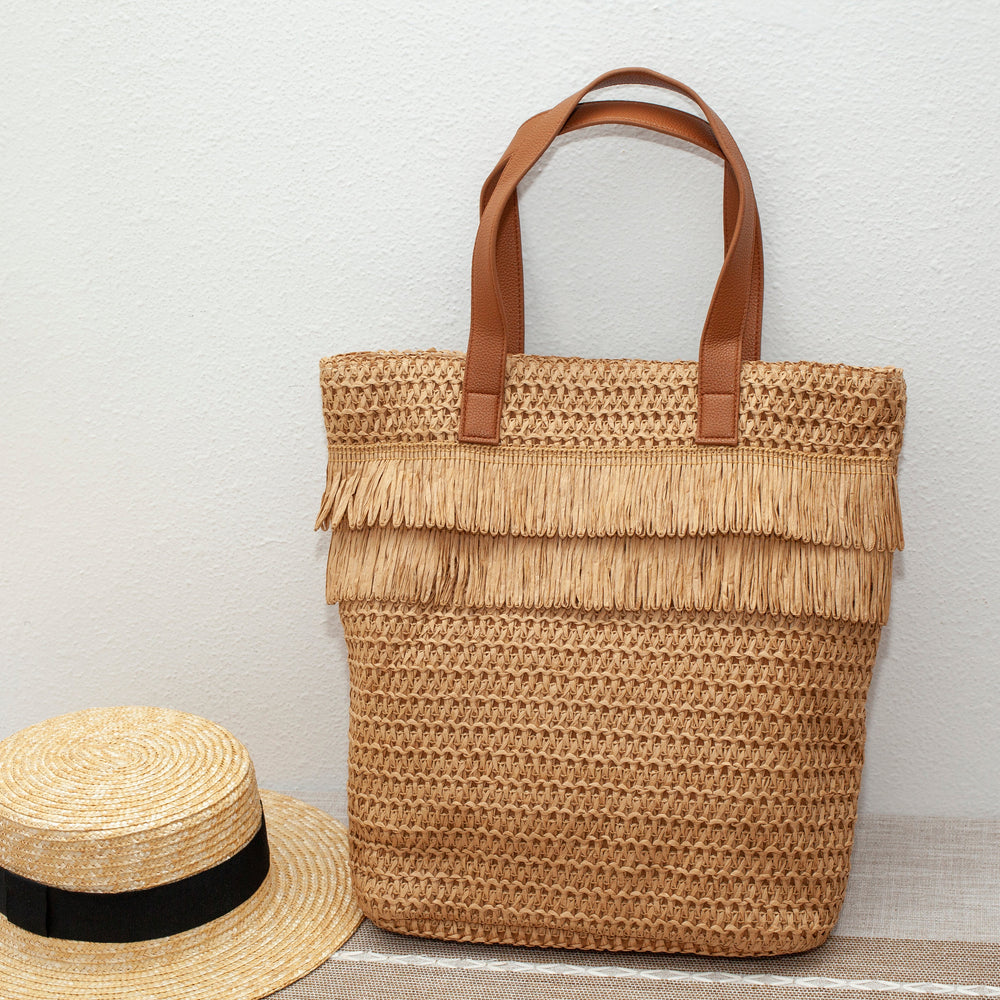 Women’s Large Straw Tote for Beach, Vacation & Summer Outfits