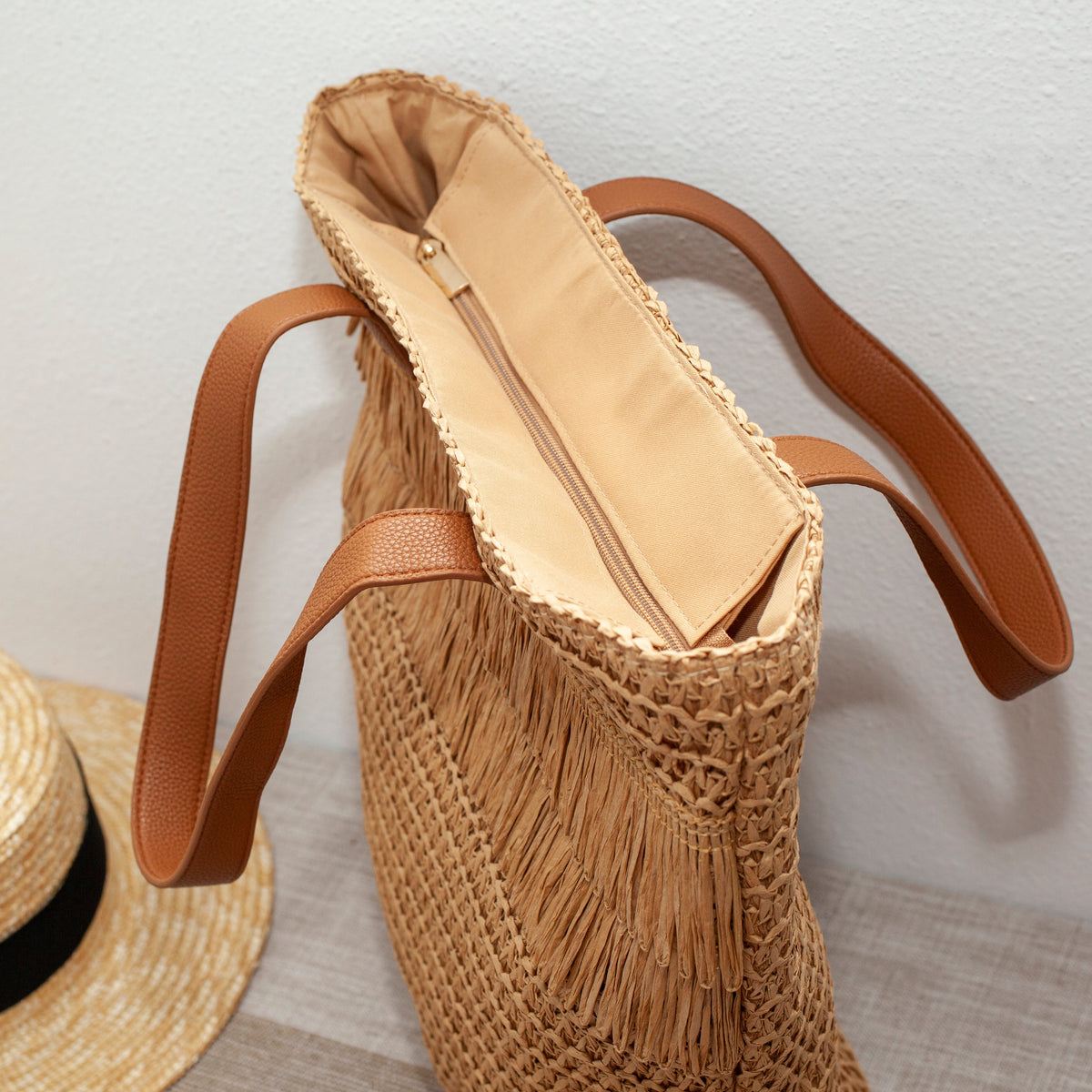 Women’s Large Straw Tote for Beach, Vacation & Summer Outfits