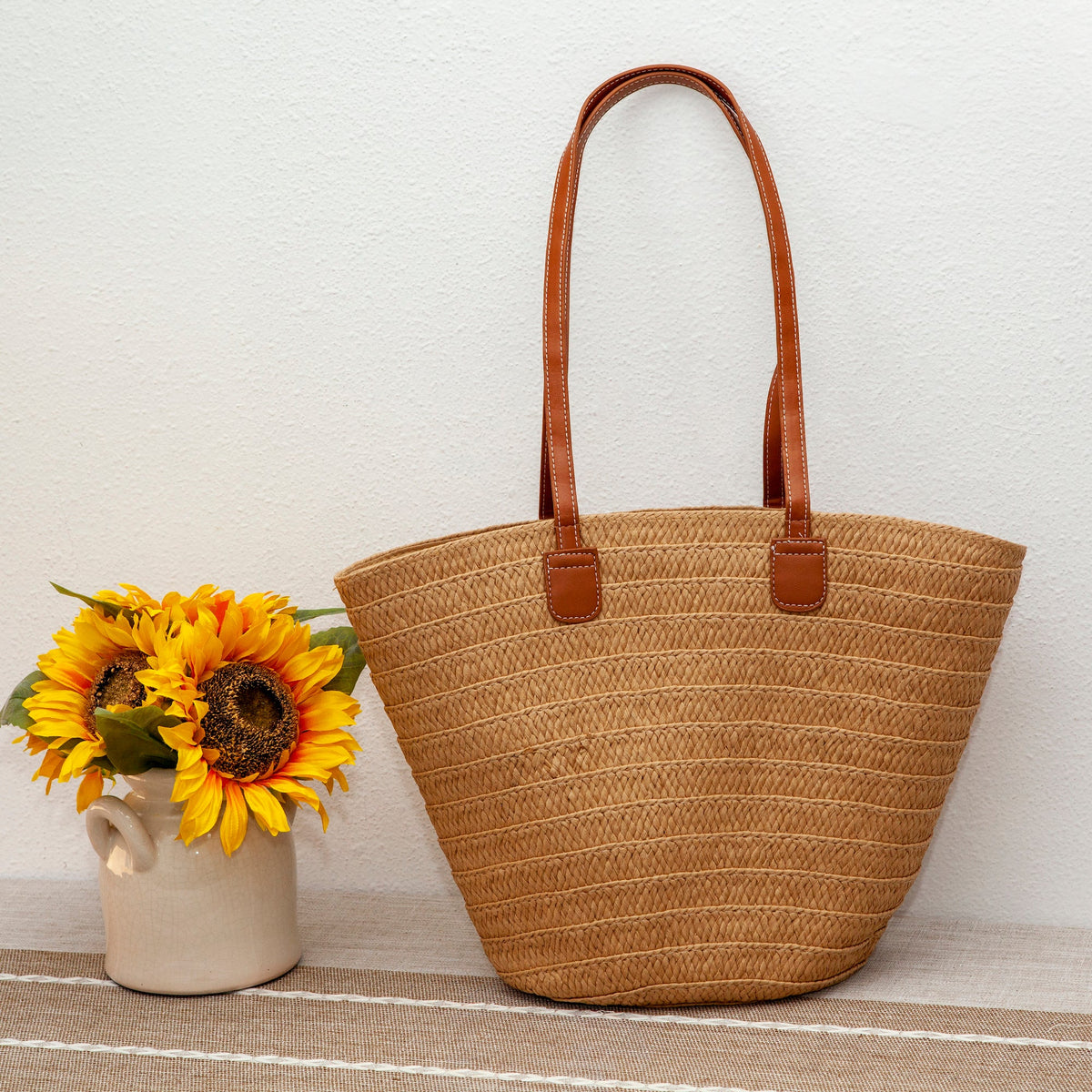 Women’s Straw Summer Basket Tote Bag for Beach, Vacation & Summer Outfits