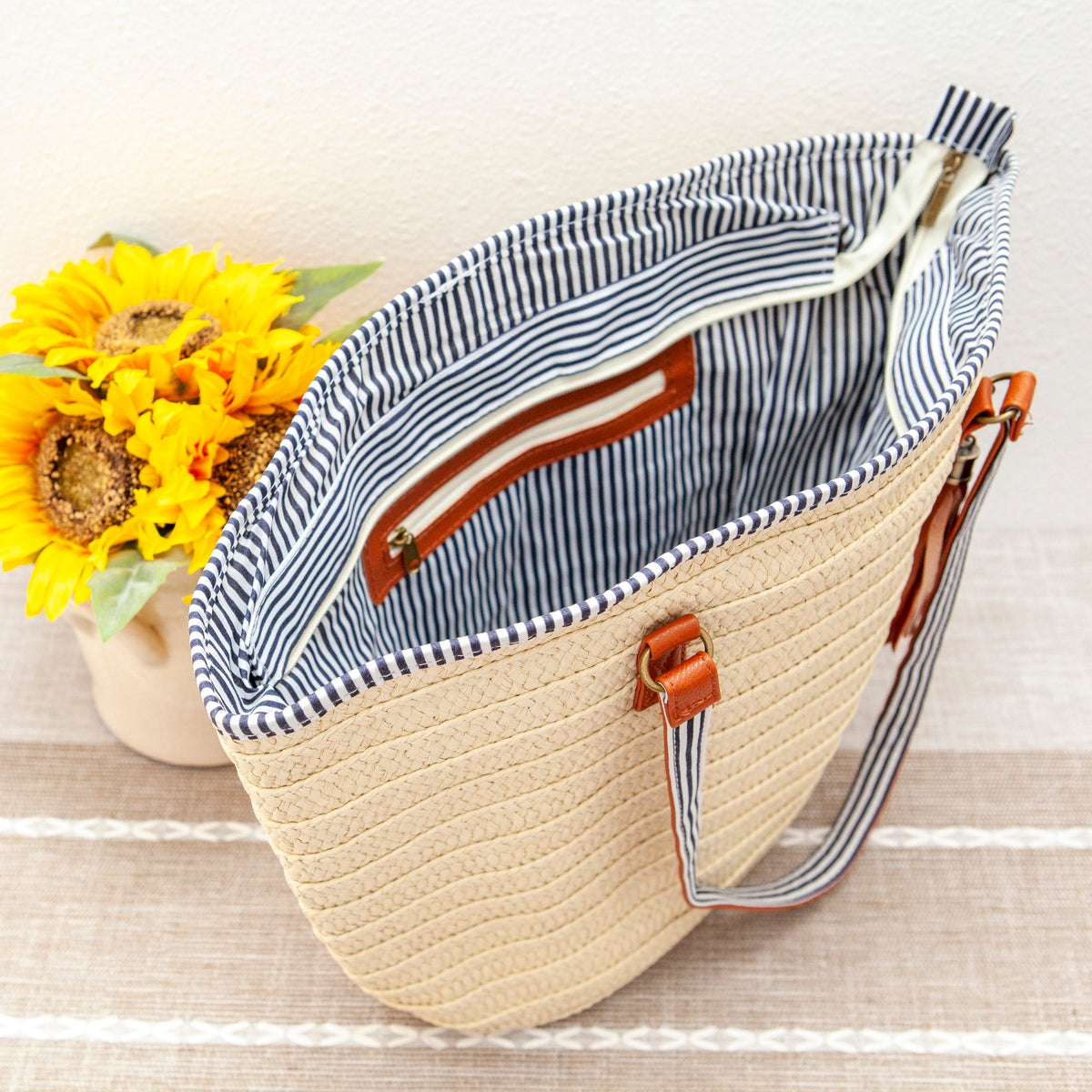 Women’s Straw Summer Basket Tote with Tassel for Beach, Vacation & Summer Outfits