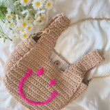 Women’s Handmade Crochet Smiley Bag Purse for Boho Everyday Style & Gifts