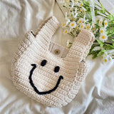 Women’s Handmade Crochet Smiley Bag Purse for Boho Everyday Style & Gifts