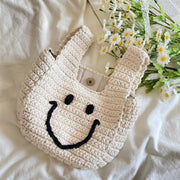 Women’s Handmade Crochet Smiley Bag Purse for Boho Everyday Style & Gifts