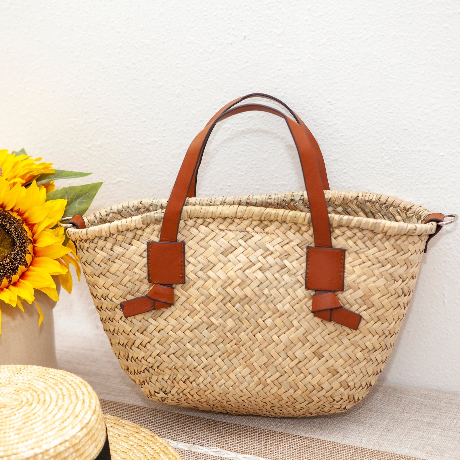 Women’s Straw Handmade Rattan Basket Tote Bag for Beach, Vacation & Summer Outfits