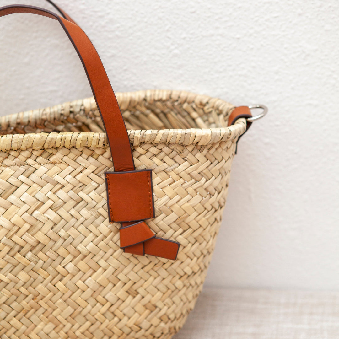 Handgemachte Stroh-Rattankorb-Tragetasche für Strand, Urlaub & Sommer-Outfits für Damen