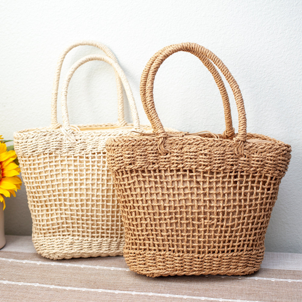 Women’s Straw Basket Beach Tote Bag for Beach, Vacation & Summer Outfits