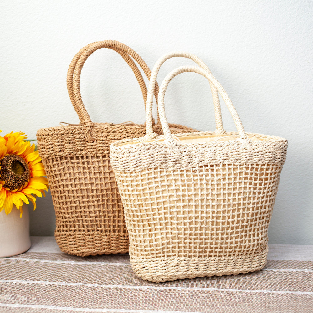 Women’s Straw Basket Beach Tote Bag for Beach, Vacation & Summer Outfits
