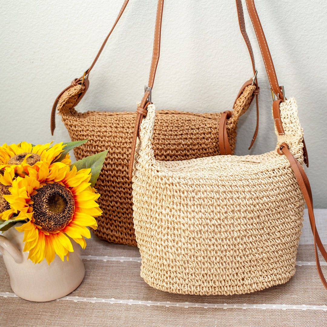 Women’s Straw Woven Crossbody Bag with Tassel for Beach, Vacation & Summer Outfits