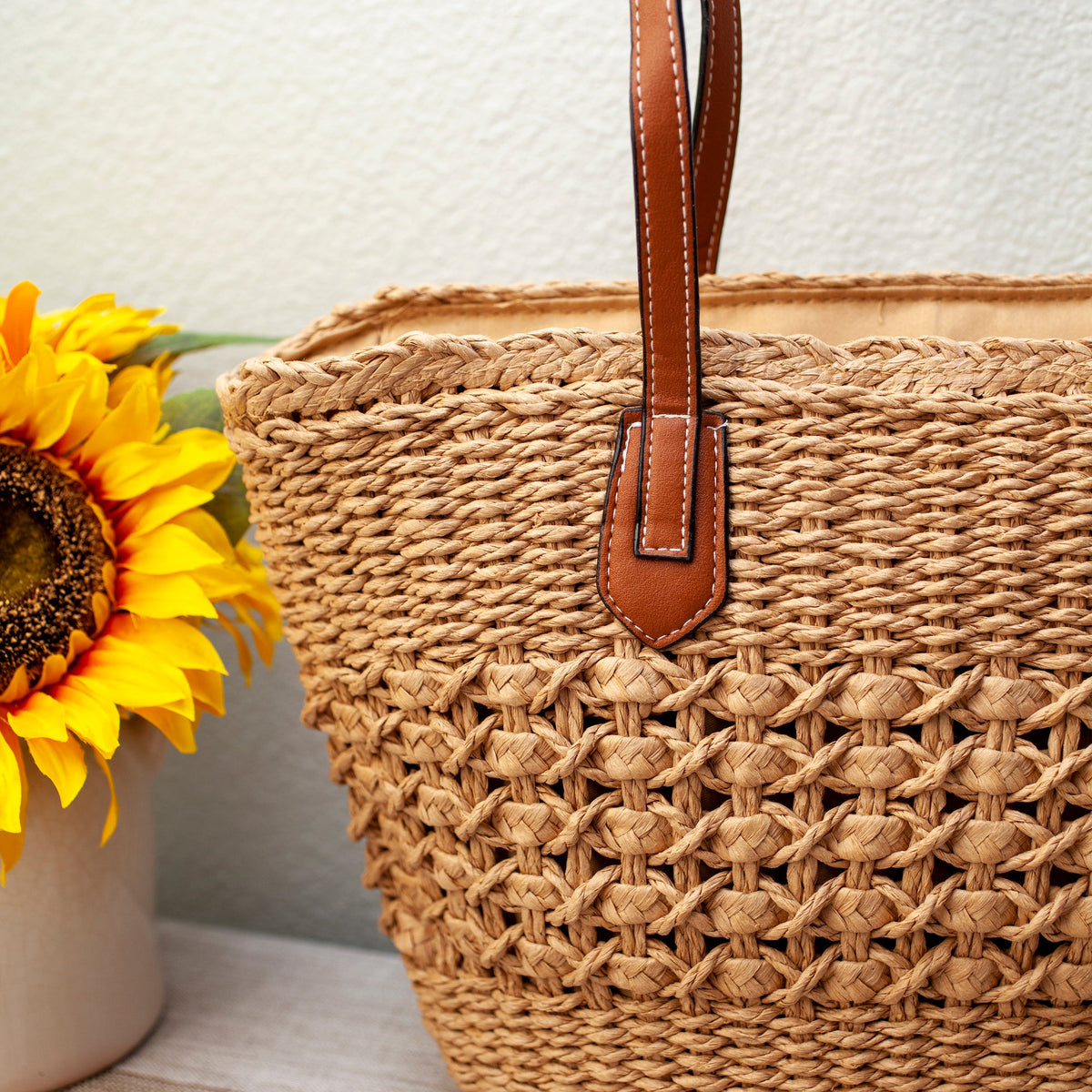 Women’s Straw Basket Tote Bag for Beach, Vacation & Summer Outfits