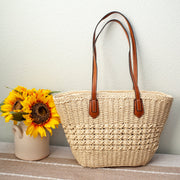 Women’s Straw Basket Tote Bag for Beach, Vacation & Summer Outfits