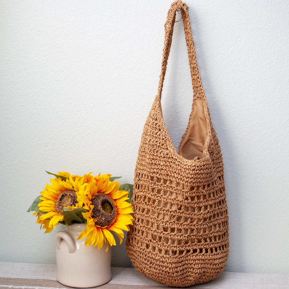 Geflochtene Damen-Strandtasche aus Stroh für Strand, Urlaub und Sommer-Outfits