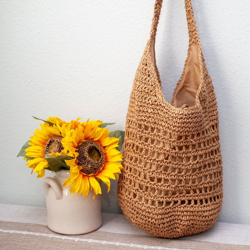 Geflochtene Damen-Strandtasche aus Stroh für Strand, Urlaub und Sommer-Outfits