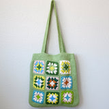 Women’s Handmade Crochet Granny Square Patch Shoulder Bag Purse for Boho Everyday Style & Gifts