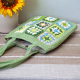 Women’s Handmade Crochet Granny Square Patch Shoulder Bag Purse for Boho Everyday Style & Gifts