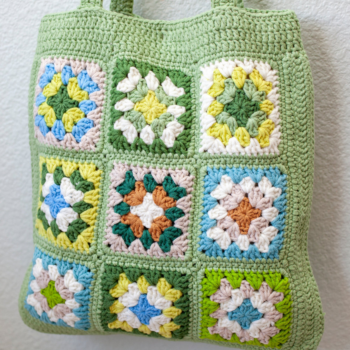 Women’s Handmade Crochet Granny Square Patch Shoulder Bag Purse for Boho Everyday Style & Gifts