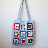 Women’s Handmade Crochet Granny Square Patch Shoulder Bag Purse for Boho Everyday Style & Gifts