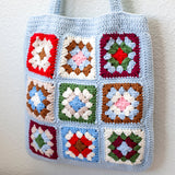 Women’s Handmade Crochet Granny Square Patch Shoulder Bag Purse for Boho Everyday Style & Gifts