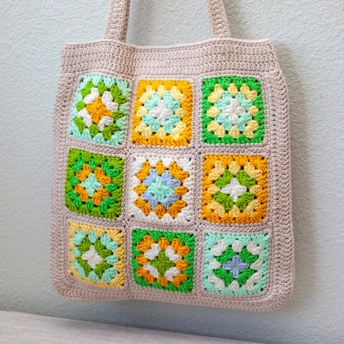 Women’s Handmade Crochet Granny Square Patch Shoulder Bag Purse for Boho Everyday Style & Gifts